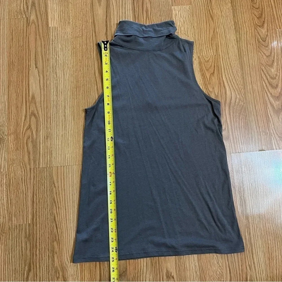 Womens Tildon Grey Turtleneck tank top sz S Zipper High Neck Sleeveless - Picture 7 of 8